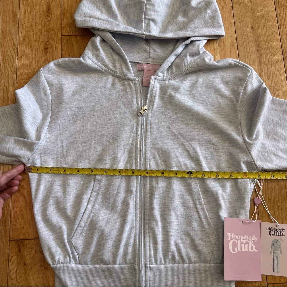 NWT Homebody Club Womens Gray Zip Hooded Sweater Pants Lounge Set‎ Size S - Picture 7 of 15